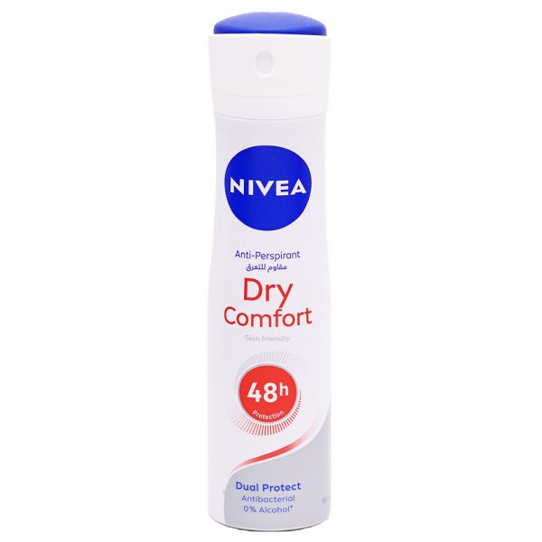 Nivea Dry Comfort 48 H Anti-perspirant Deodorant Spray 150 ML ניואה דאו ספריי לאישה יבש קומפורט 150 מל