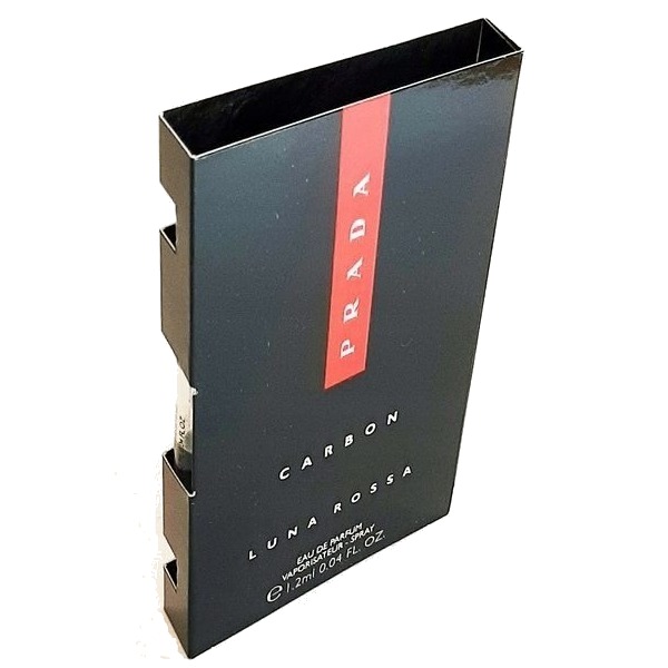 Prada Luna Rossa Carbon eau de toilette for men 1.2 ml with spray vial פראדה לונה רוסה קרבון אדט 1.2 מ”ל דוגמית