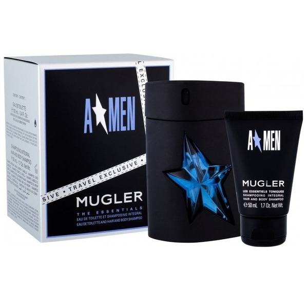 Thierry Mugler A-Men Gift Set Edt 100ml & Shampooing Integral 50 ml טיירי מוגלר אנגל לגבר 100 מל אדט + 50 מל שמפו