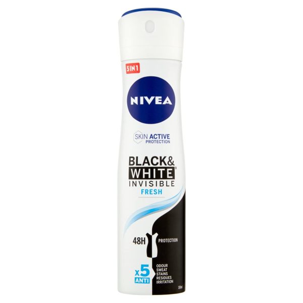 Nivea Black & White Invisible Fresh Skin Active Protection 48 H Anti-perspirant Deodorant Spray 150 Ml