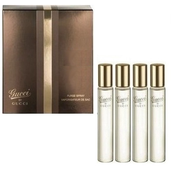 Gucci by Gucci For Women Refills Set EDP Travel 4 X 15ml + Travel Spray Bottle Gift ג’יוצי ביי גוצי סט 4 מילוים של 15 מ”ל לאשה אריזה ישנה בושם נדיר