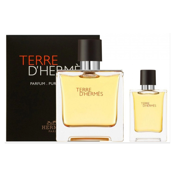 Hermes Terre D’Hermes Men Pure Perfume Set 12.5 + 75 ml סט טר דה הרמס לגבר פיור פרפיום 75 מל+12.5 מ”ל