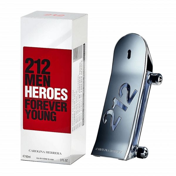 Carolina Herrera 212 Men Heroes Forever Young EDT 90 ml קרולינה הררה 212 הירוס אדט לגבר 90 מ”ל