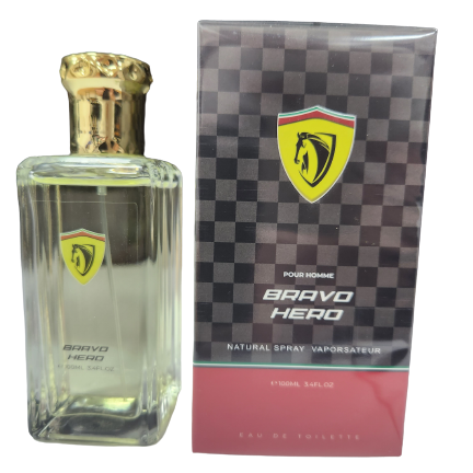 V.V.Love Bravo Hero Pour Homme EDP 100 ml  וי וי לאב באבו הרו אדפ 100 מ”ל בושם לגבר ( תואם לבושם פאררי בריח )