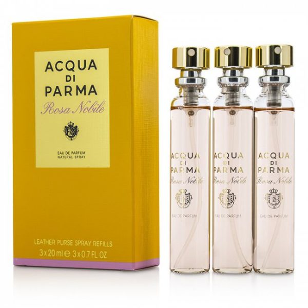 Acqua Di Parma Le Nobili Rosa Nobile Leather Purse Spray Refills EDP For Women 3X20ML אקווה דה פארמה