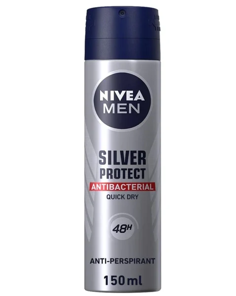 Nivea Men Silver Protect Antibacterial Deo Spray 150 ml ניואה דאו ספריי לגבר סילבר פרוטקט 150 מ”ל