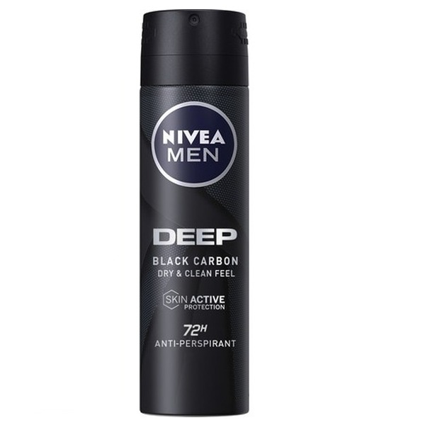 Nivea Men Deep Black Carbon Deodorant Spray 150 ml