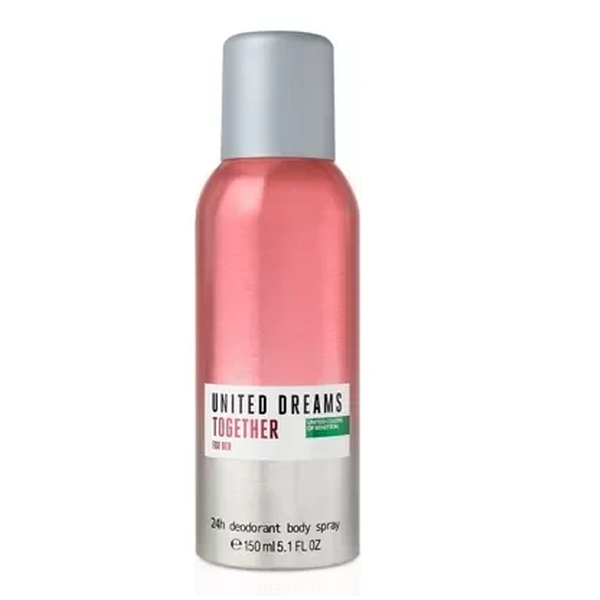 United Color Of Benetton United Dreams Together For Her Deodorant Spray 150 Ml דאודורנט אזארו ספריי לאישה 150 מ”ל